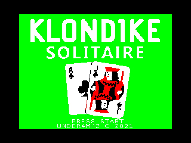 Solitaire title screen for ZX Spectrum